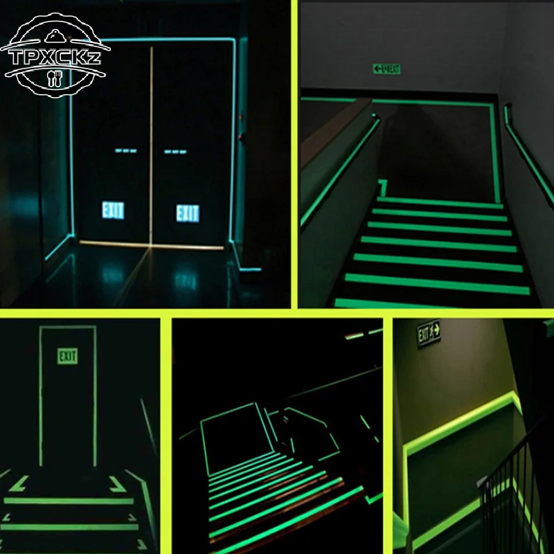 Nastro adesivo autoadesivo notturno fluorescente luminoso 3M Nastro adesivo di sicurezza per la decorazione della casa Nastro adesivo di avvertimento