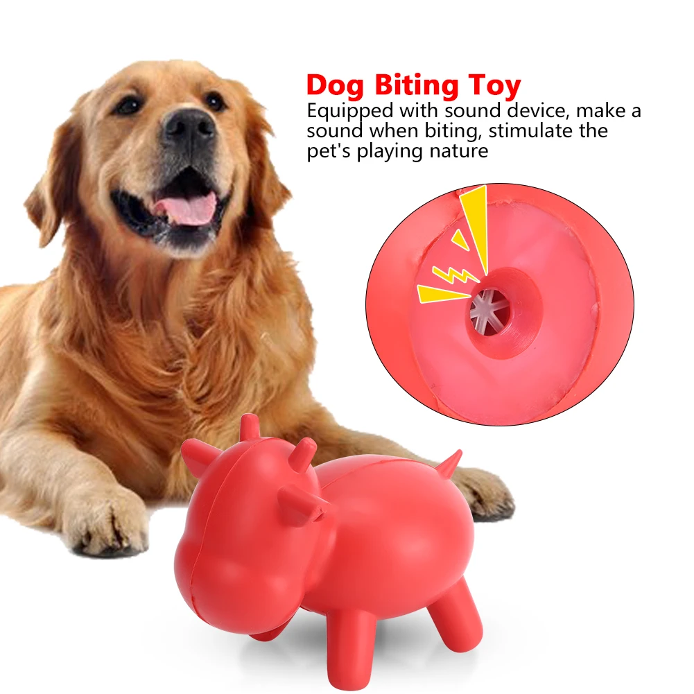 Pet Dog Rubber Toy Cute Animal Shape Molar Cleaning Teeth Resistance To Bitered Cow