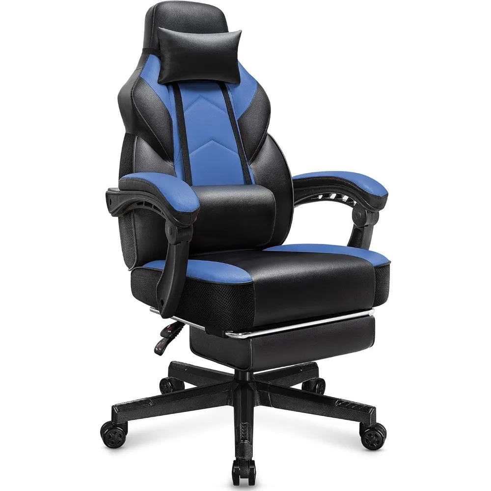 

Gaming Chair with Footrest, Video Game Chair for Adults Ergonomic Big and Tall Computer Chair with Massage Lumbar, Height Adjust