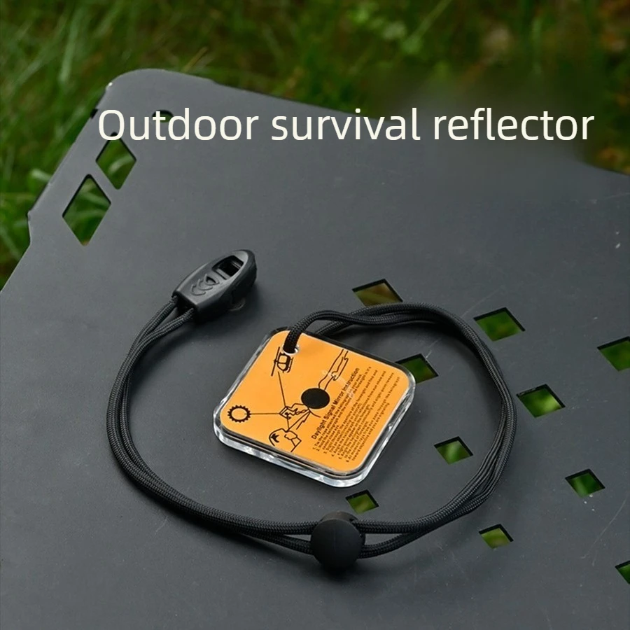 

Outdoor Emergency Signal Mirror, High Reflective Acrylic Rescue Reflector with Lanyard, Camping Survival Tool