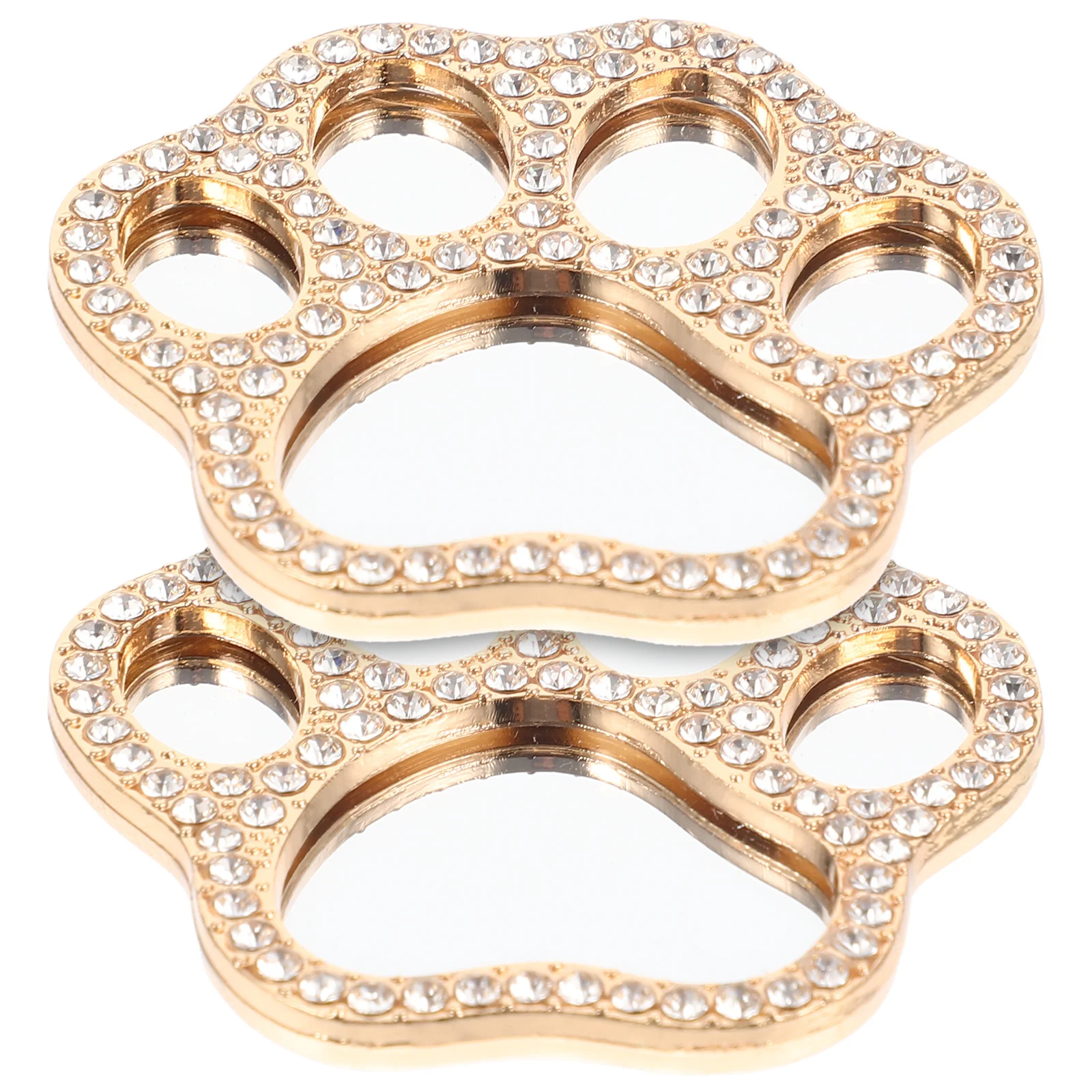 2 pezzi di zampa di gatto specchio di cristallo copertura del telefono ornamento fornitura fai da te per la custodia del telefono cellulare fascino portatile piccolo specchio bella zampa di gatto