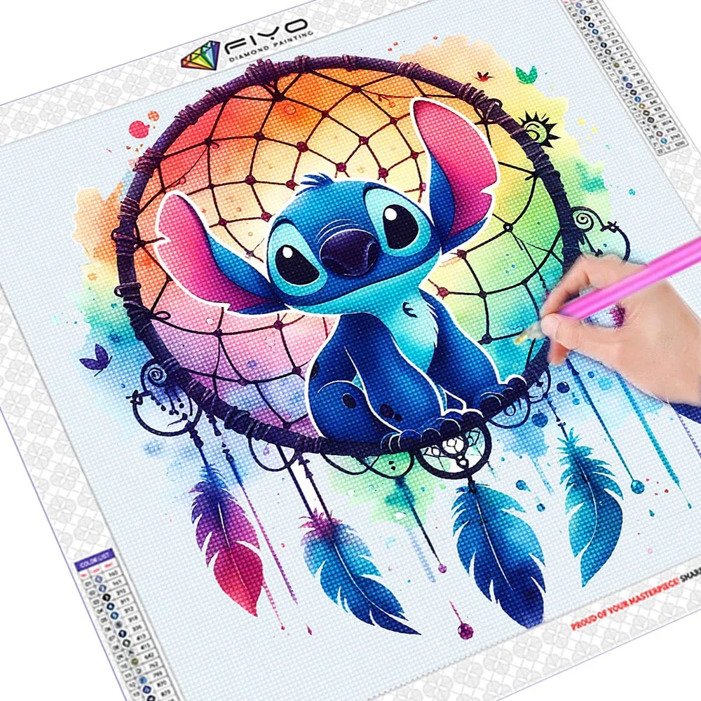 Disney Stitch Diamond Painting Dreamcatcher Full Drill Diamond Embroidery Cartoon Mosaic Art Cross Stitch Set Home Decor