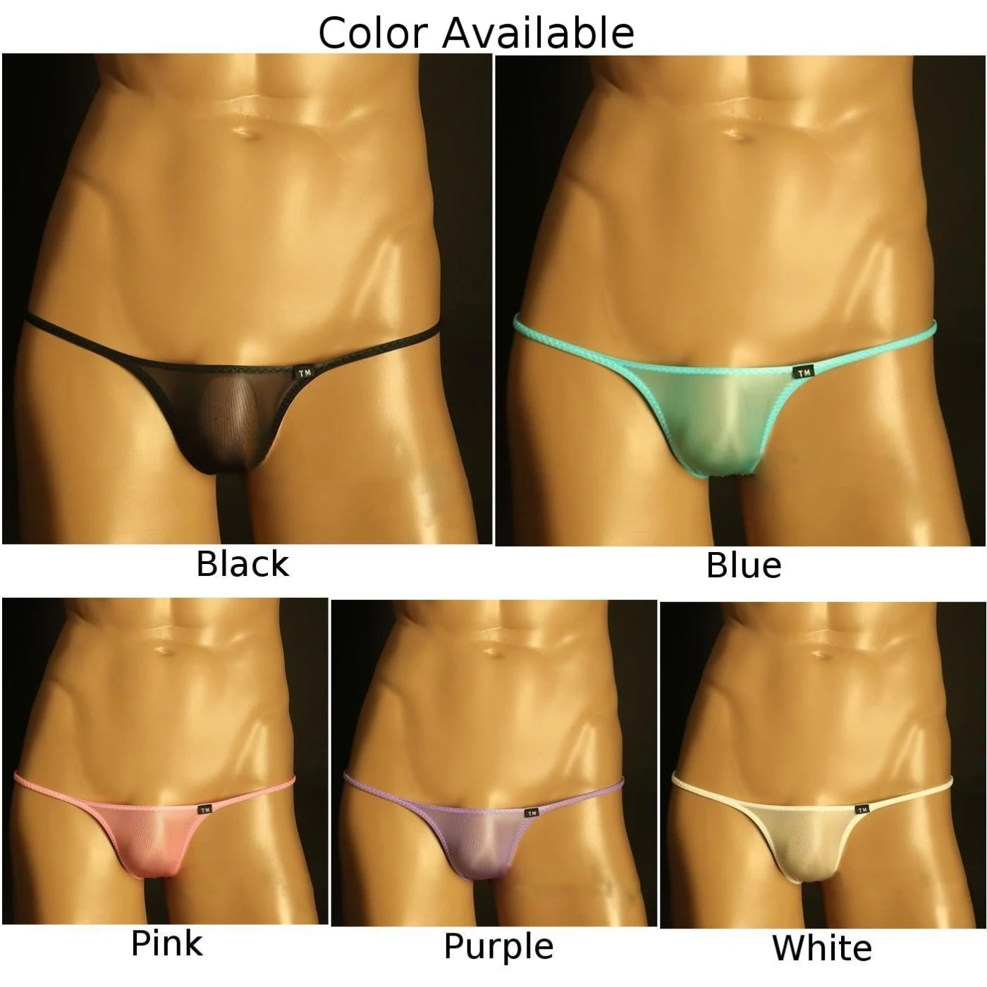 Men\'s Thong Sexy Briefs See Through Sexy T-back Thongs Bikini Jockstrap Brand New Comfortable Erotica Low Rise Underpants