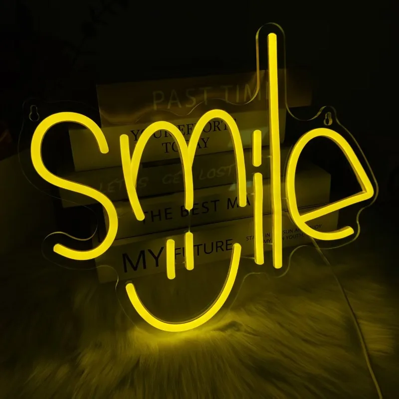 Smile Neon Sign LED Neon Light with Dimmer USB Powered Lights Plaques