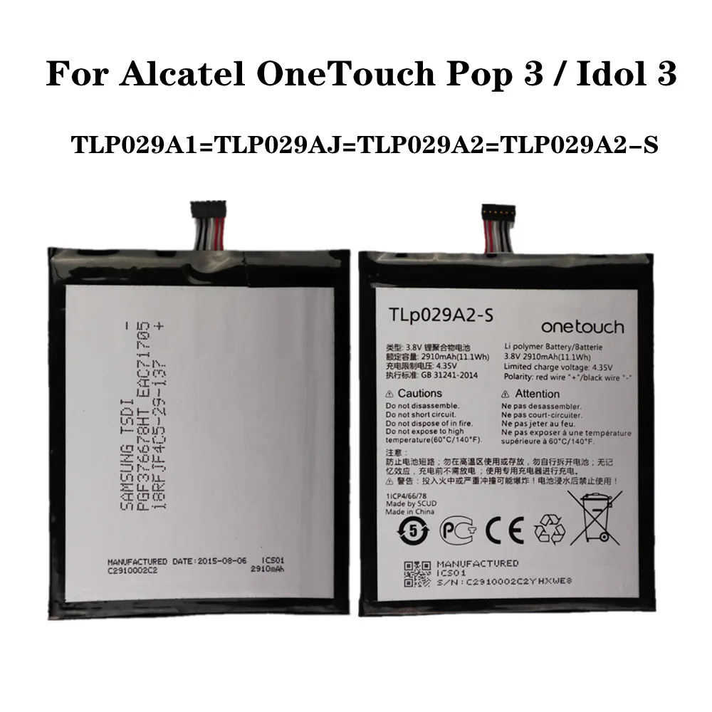 Аккумулятор для телефона 2910 мАч TLP029A2 TLP029A2-S TLP029A1 TLP029AJ для Alcatel OneTouch Pop 3 5,5 