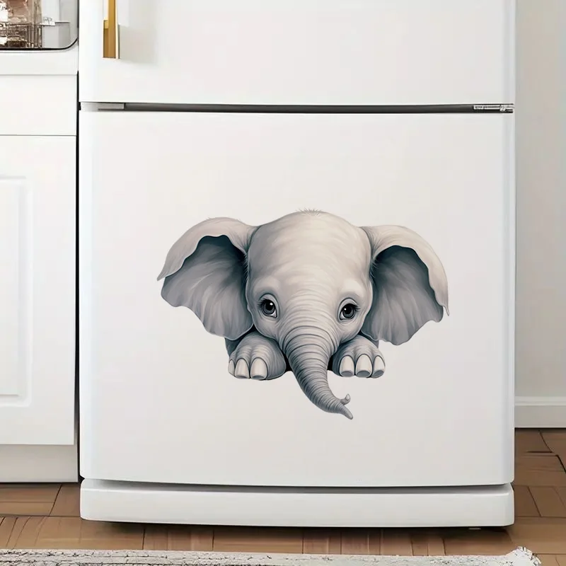90973 #   Autocollants de toilettes en forme d'éléphant pour bébé, autocollants amovibles pour chambre à coucher, entrée, salon, porche, décoration murale pour la maison