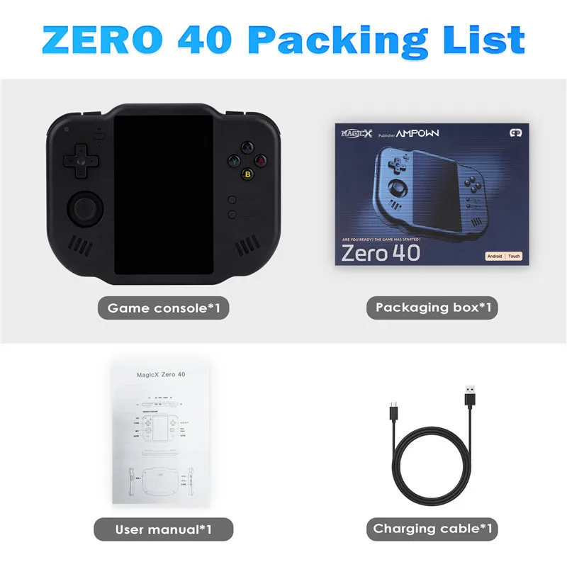 2025 gran oferta AMPOWN MINI ZERO 40 consola de juegos portátil táctil 4 pulgadas 64 bits Android mini retro clásico