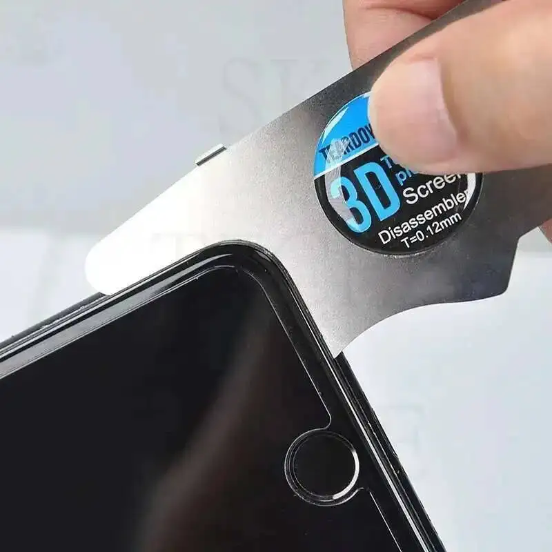 3D Mobile Phone LCD Screen Spudger 0.12mm Opening Pry Card Ultra Thin Flexible Disassemble Steel Metal for iPhone Samsung Repair