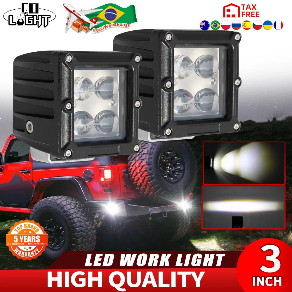 

CO LIGHT 3inch LED Spotlight Raptor Front Bar Modified Fog Light Auxiliary Reversing Light 12V 24V for Jeep Wrangler Car SUV