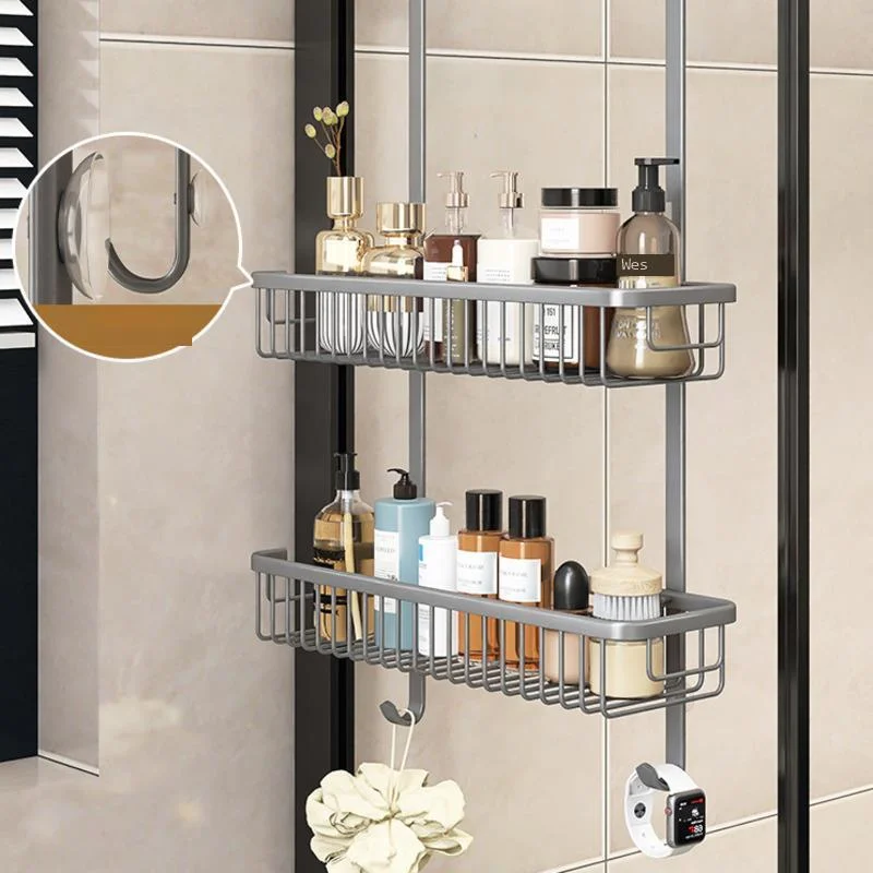 Mobile Bathroom Hanging Basket No-Drill Storage Rack Enlarged Thickened Organizer Waterproof Rustproof Shelf Washbasin Storage