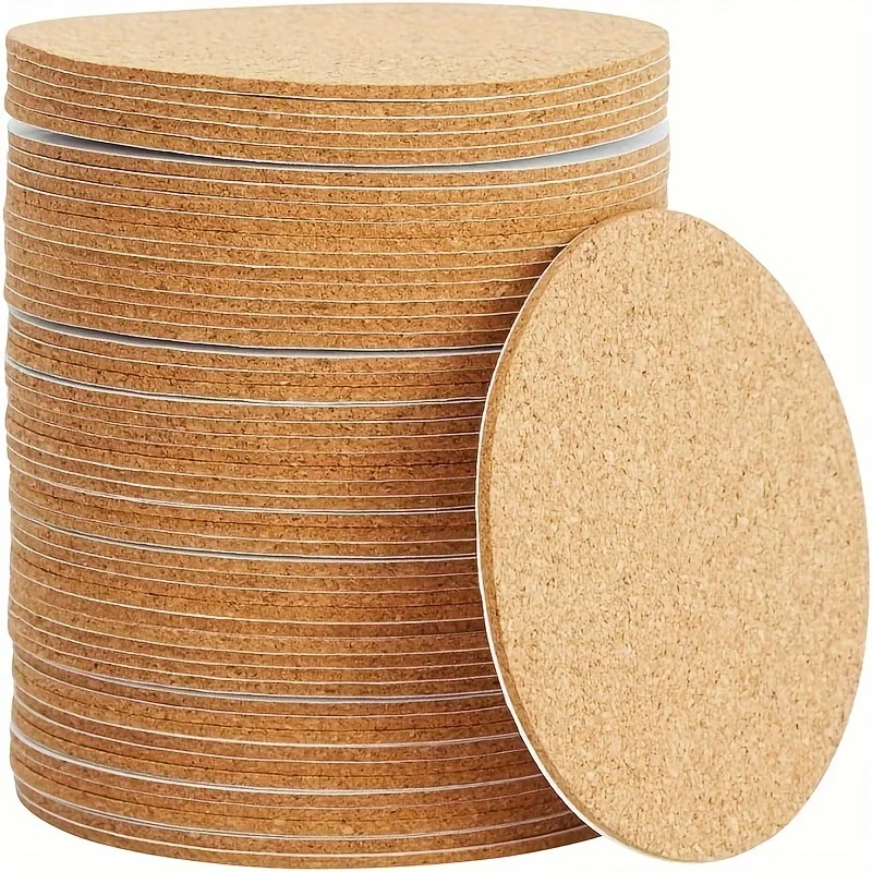 20pcs Cork Coasters for Rhinestone Art Backing, 3.5 inch (0.078' Thick) Self-Adhesive Cork Boards, for Rhinestone Painting
