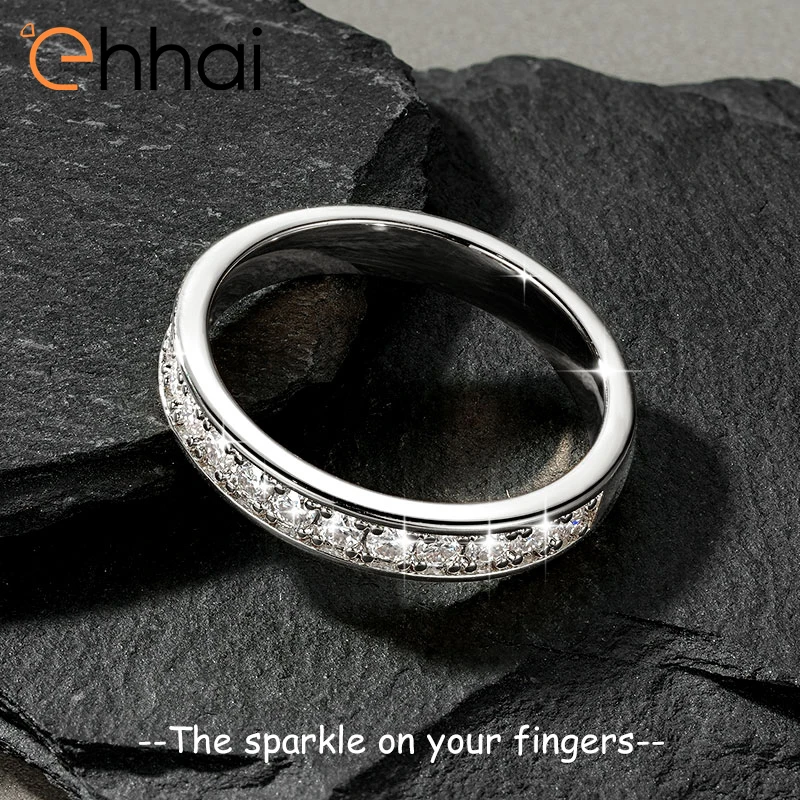 

Ehhai GRA Certified 2mm Moissanite Half Eternity Band Engagement Ring for Women 14K Gold Filled Wedding Fine Jewelry Gift anillo