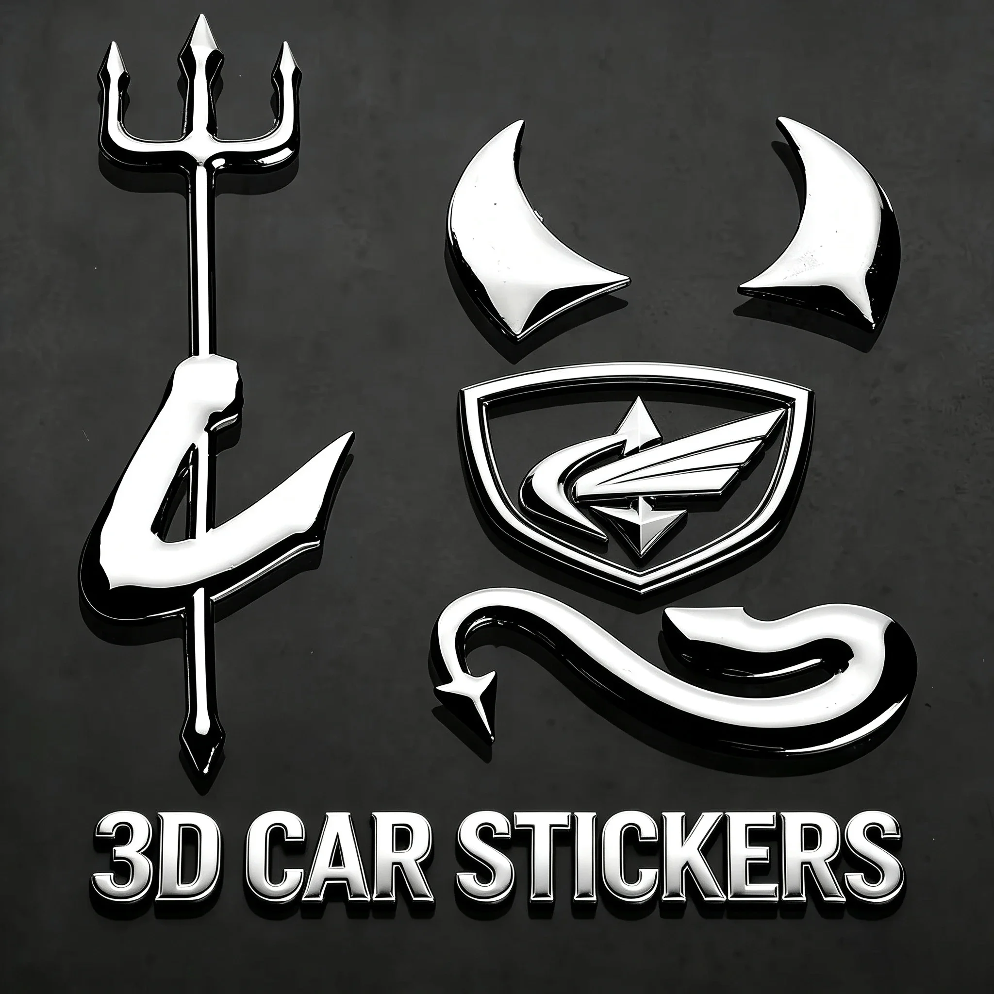 3D Devil Horn Car Stickers Waterproof PVC Auto Exterior Accessories Vinyl Decals for Vehicle Bike Motorcycle Universal Durable