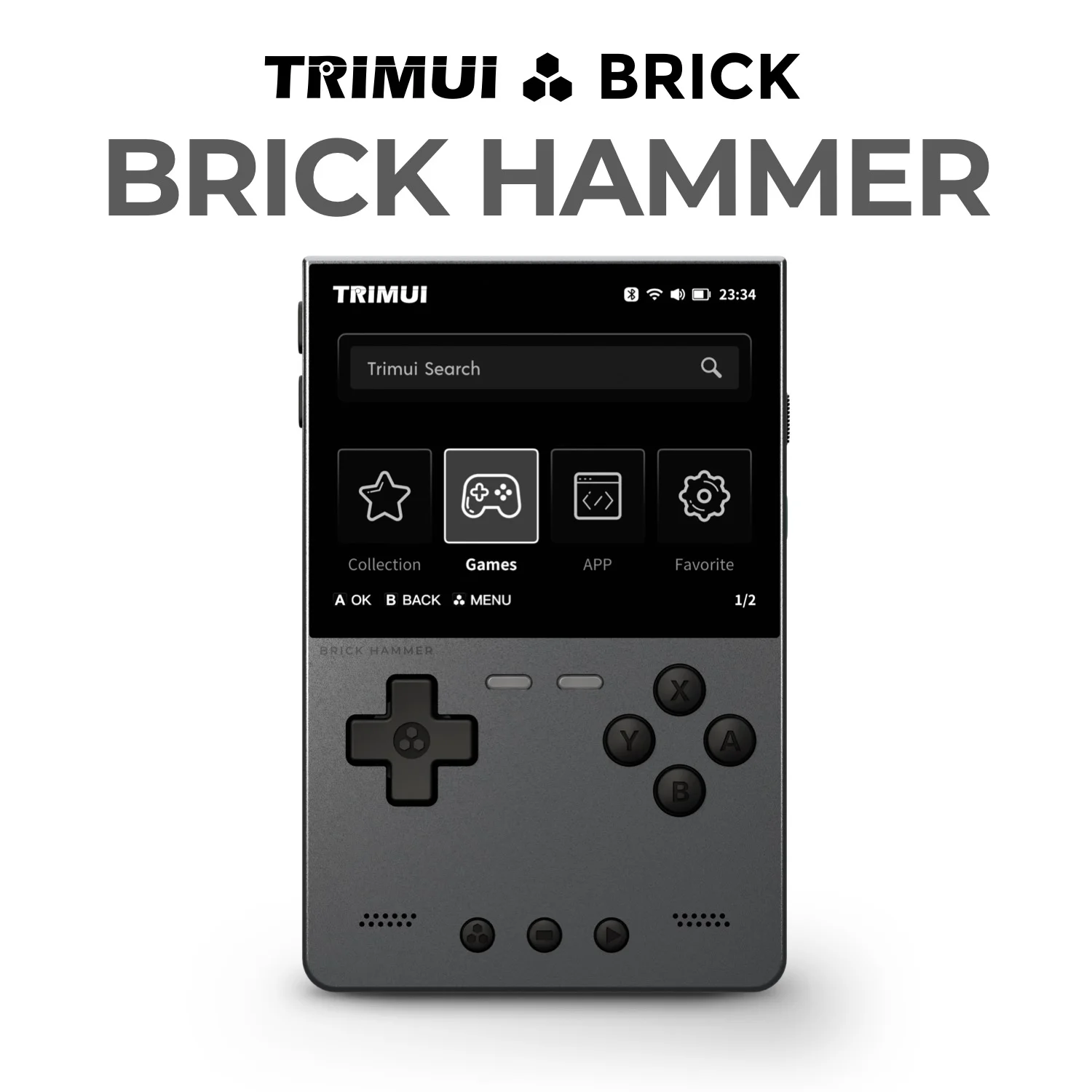 NEW TRIMUI BRICK Hammer Handheld Game Console 3.2'' IPS Screen Linux System Metal Body Key LED Lighting Free Key cap Gifts