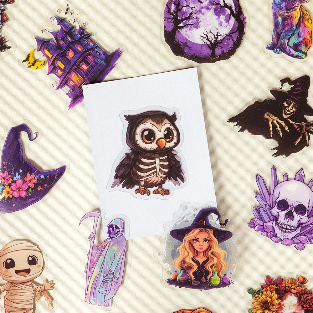 

10/30/50pcs Cool Gothic Halloween Cartoon Stickers Waterproof DIY Scrapbook Laptop Phone Car Transparent Graffiti Decal Kids Toy