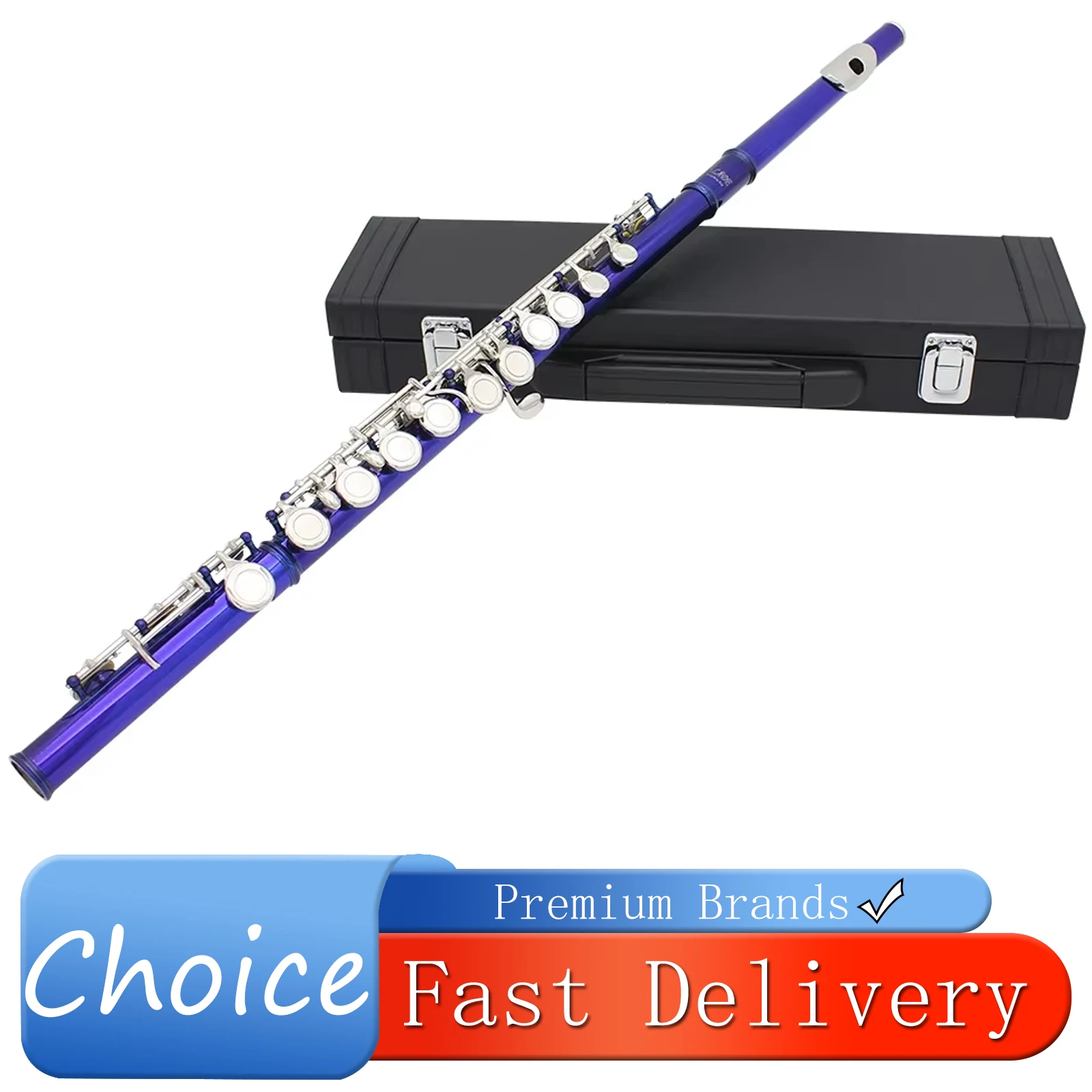 

SLADE 16 Holes C Tone Flute With E Key Closed Key Cupronickel Tube Flute Professional Woodwind Instrument With Beginner Kit Box