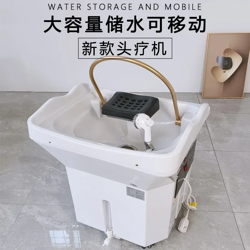 60L Water Tank Mobile Shampoo Basin Water Circulation Fumigation Heating Free Water Pipe Beauty Salon Pavilion of Regimen Use