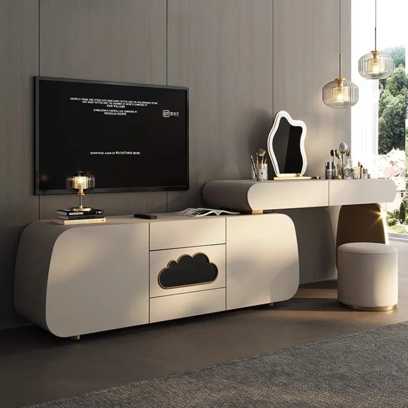 Dressing Table With Mirror Dressers Desk Dresser TV Stand Furniture Top Luxury Makeup Vanity Toiletries Illuminated Makeup