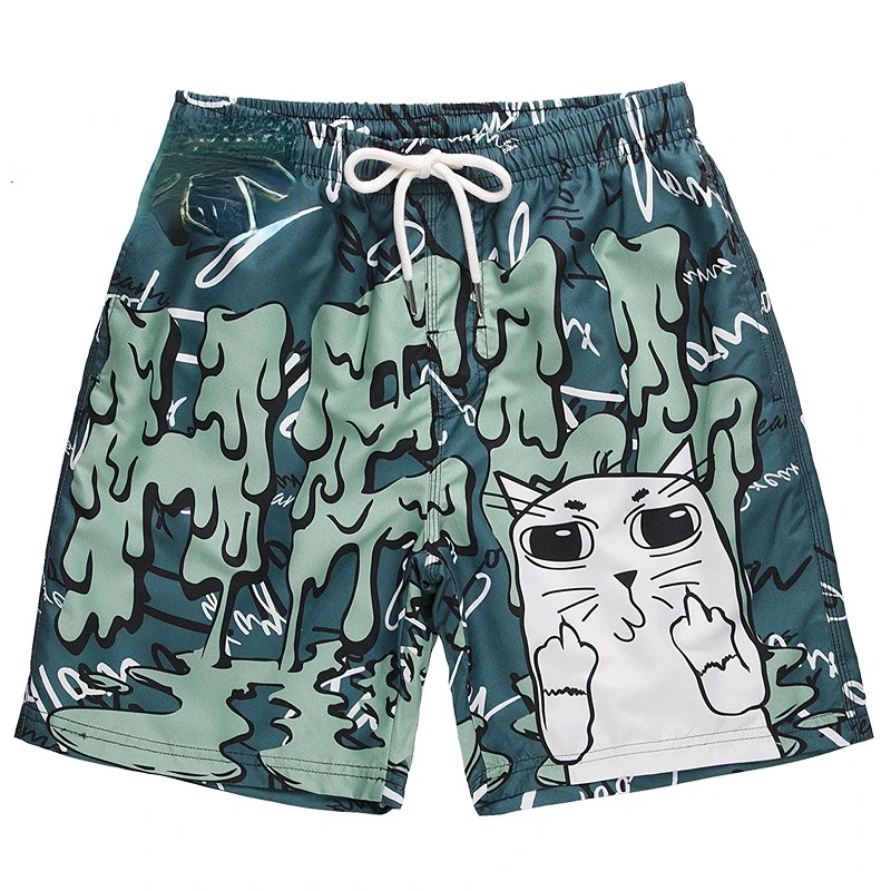 2022 Summer New Men short Men Fashion Beachwear Print Quick Dry Shorts Drawstring Sportwear Mens Shorts