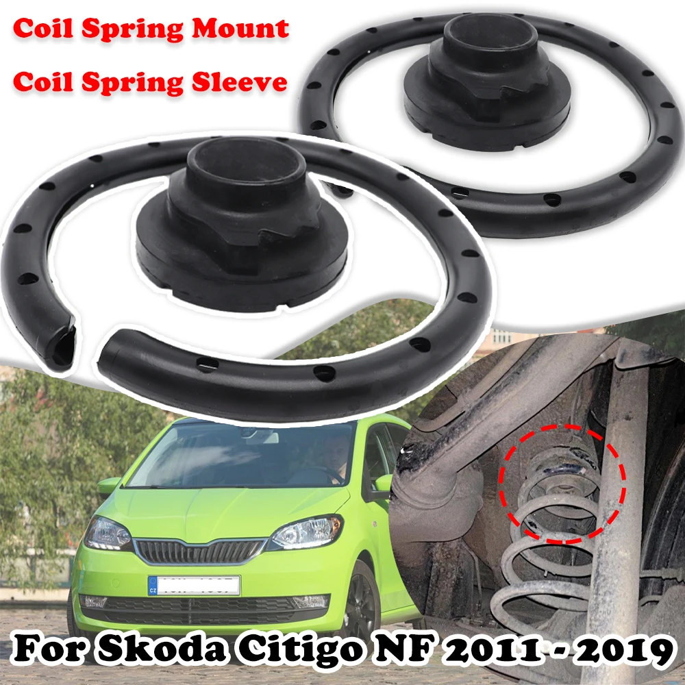 

2Pcs For Skoda Citigo NF Rear Axle Leaf Coil Spring Rubber Mount Plate Buffer Suspension Seats Sleeve 2011 2012 2013 2014 -2019