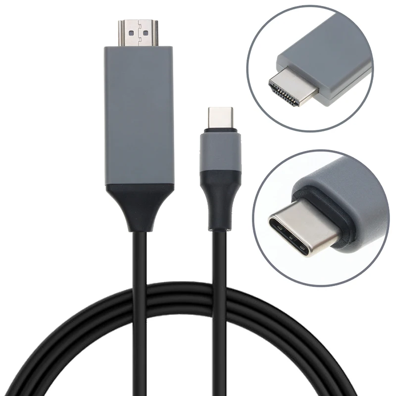 4K 1080P USB 3.1 Type C to HDMI-compatible Adapter Cable USB-C Cable Cable for MacBook Samsung Galaxy S9/S8 Huawei