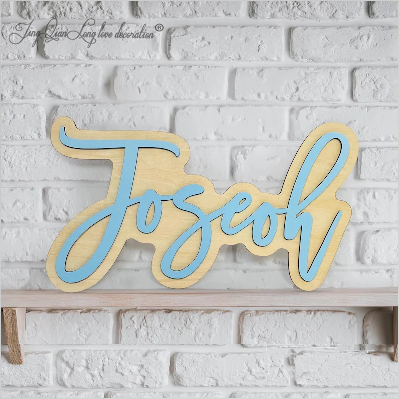 Custom 3D Nursery Name Sign, Wooden Baby Girl Name Sign Wall Decor, Personalized Kids Bedroom Door Name Sign,Gift For Kids,Baby