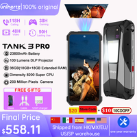Unihertz Tank 3 Pro 8849 Rugged Smartphone android 5G with 100 Lumens Projector 32/36GB 512GB 23800mAh Waterproof 200MP phones