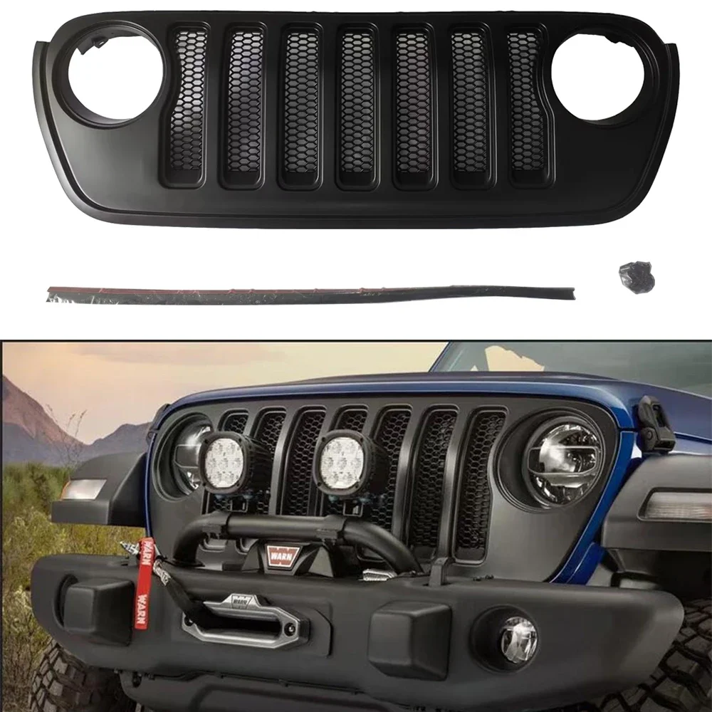 

Front Grill Grille Newest Original Factory High Distribution ABS Steel For Jeep Wrangler JL 2018+ JT 4XE JL1299 LantSun