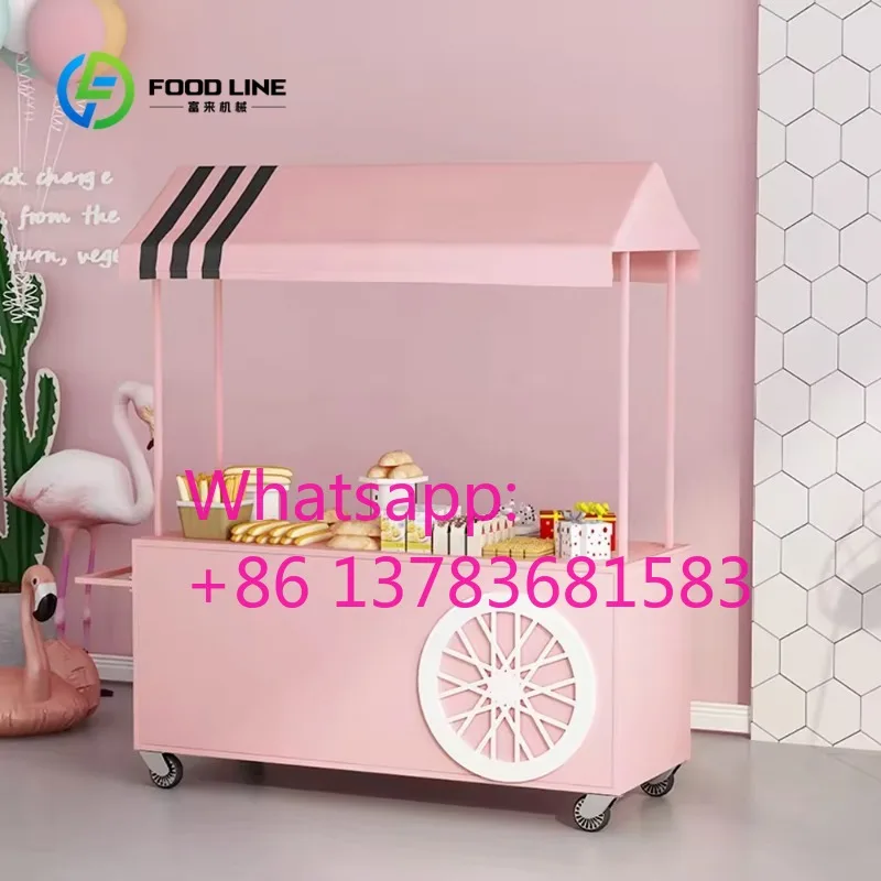 

Customized Hand Pushed Stainless Steel Food Cart Portable Street Food Cart for Commercial Catering and Vending Needs