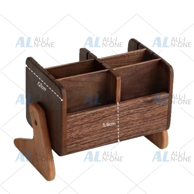 Desktop cosmetics storage box Large capacity walnut cosmetics Medium antique makeup brush storage box