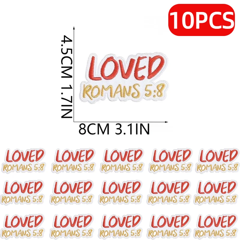 

10PCS Set Positive English Alphabet Embroidery Cloth Ironing Bag/hat/cloth Faith/I Will Trust/be JoyfulPatch Patches Wholesale
