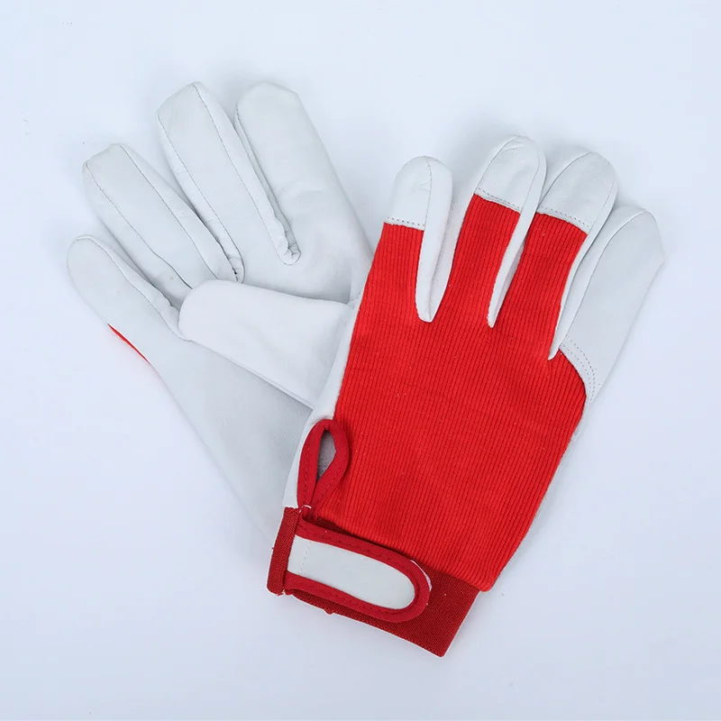 Work Gloves Sheepskin Leather Workers Work Welding Safety Protection Garden Sports Motorcycle Driver Wear-resistant Gloves