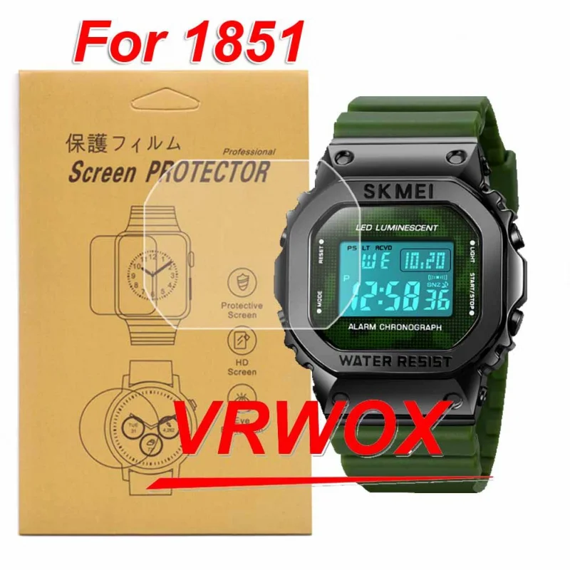 3Pcs Protector For 2022 New Model For Skmei 1851 Square Digital Electronic Watch  TPU Nano Screen Protector