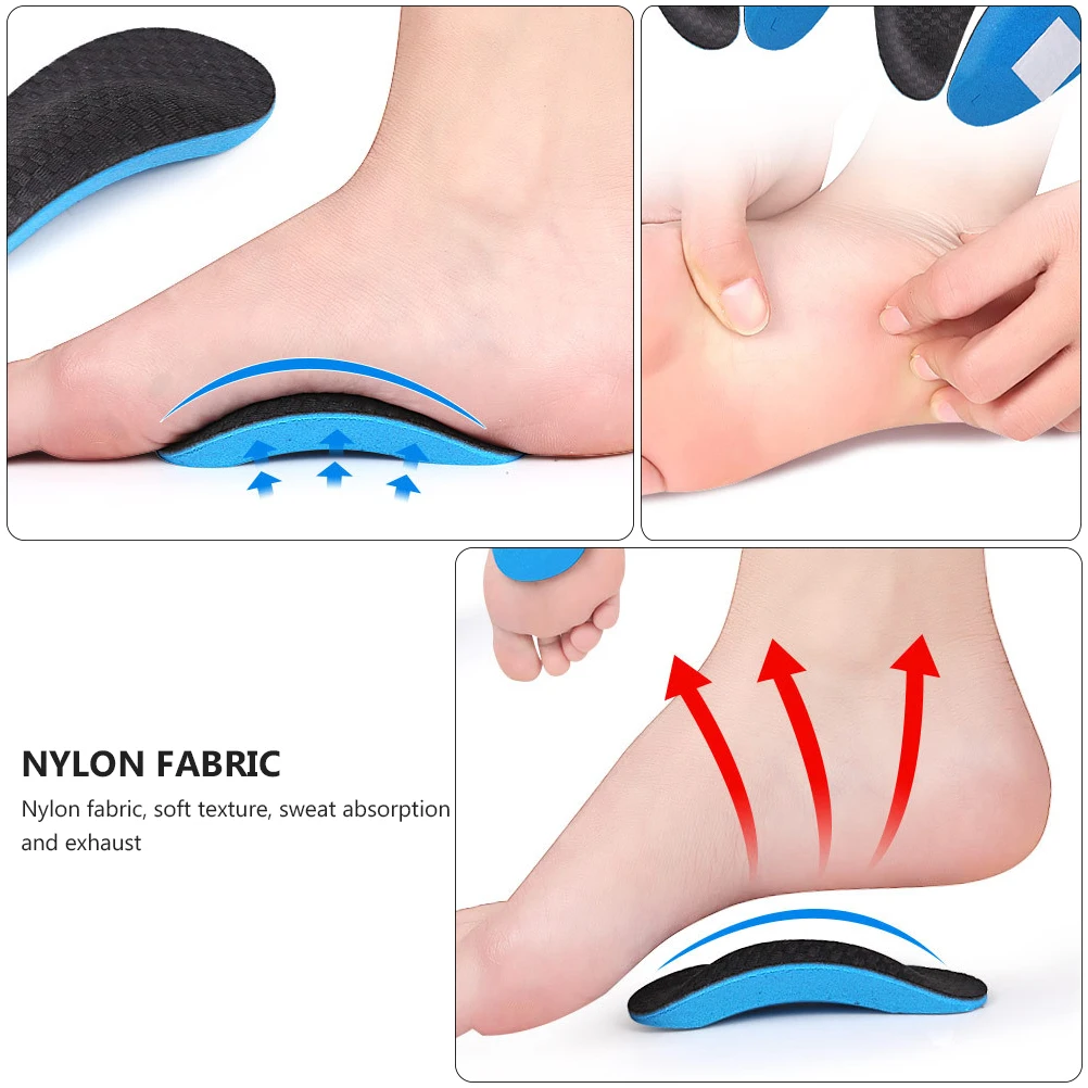 

Foot Arch Insoles Sweat Absorption Shockproof Foot Pad Flatfoot Support Comfort Walking Practical Half