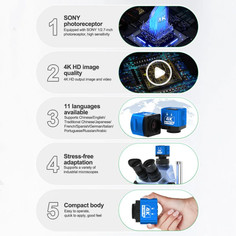RELIFE MC1 4K HD Microscope Camera Suit for Various Microscope 4K Dynamic Image Quality 60 Million Pixel Image Camera