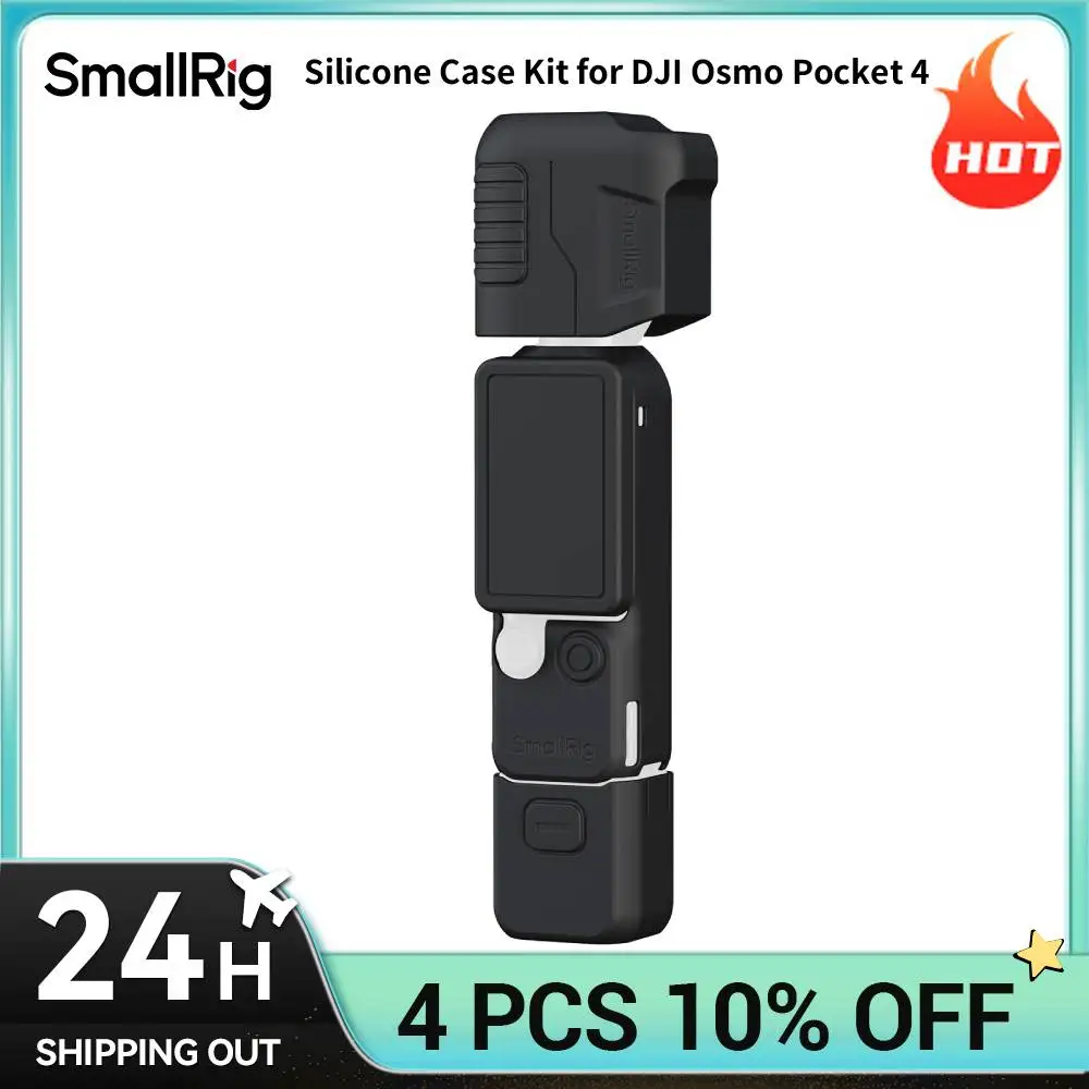 

Комплект силиконовых защитных чехлов SmallRig Pocket 4 для DJI Osmo Pocket 4, модульная многонаправленная защита с ремешком на запястье, 6007
