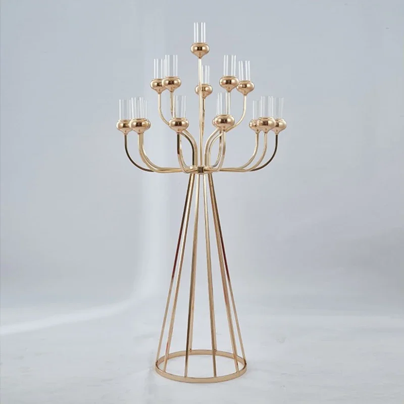 2pcs 4 pcs 8 pcs Metal Candelabra Candle Holders Stands Wedding Table Centerpieces Road Lead Christmas for Home Party Decoration