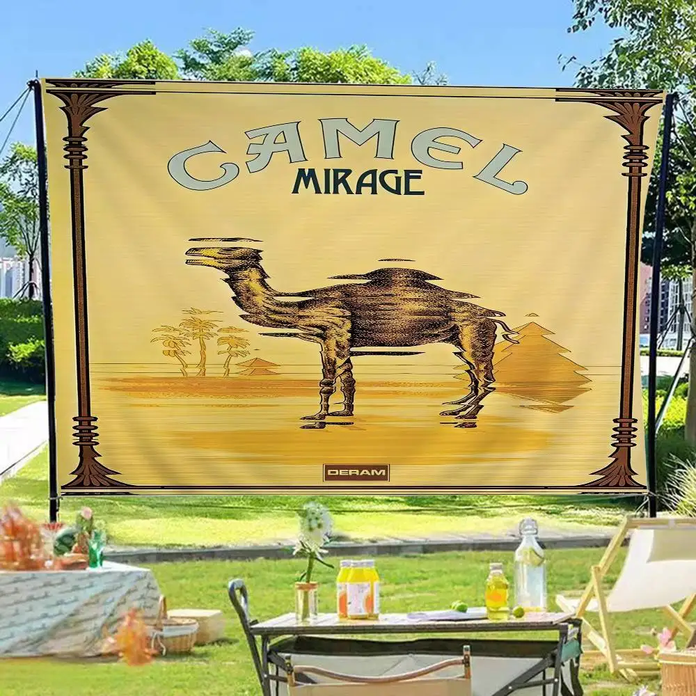 Tobacco Brand C-Camel Creative Pattern Hanging Flag Polyester Printed Banner Hand Pulled Flag