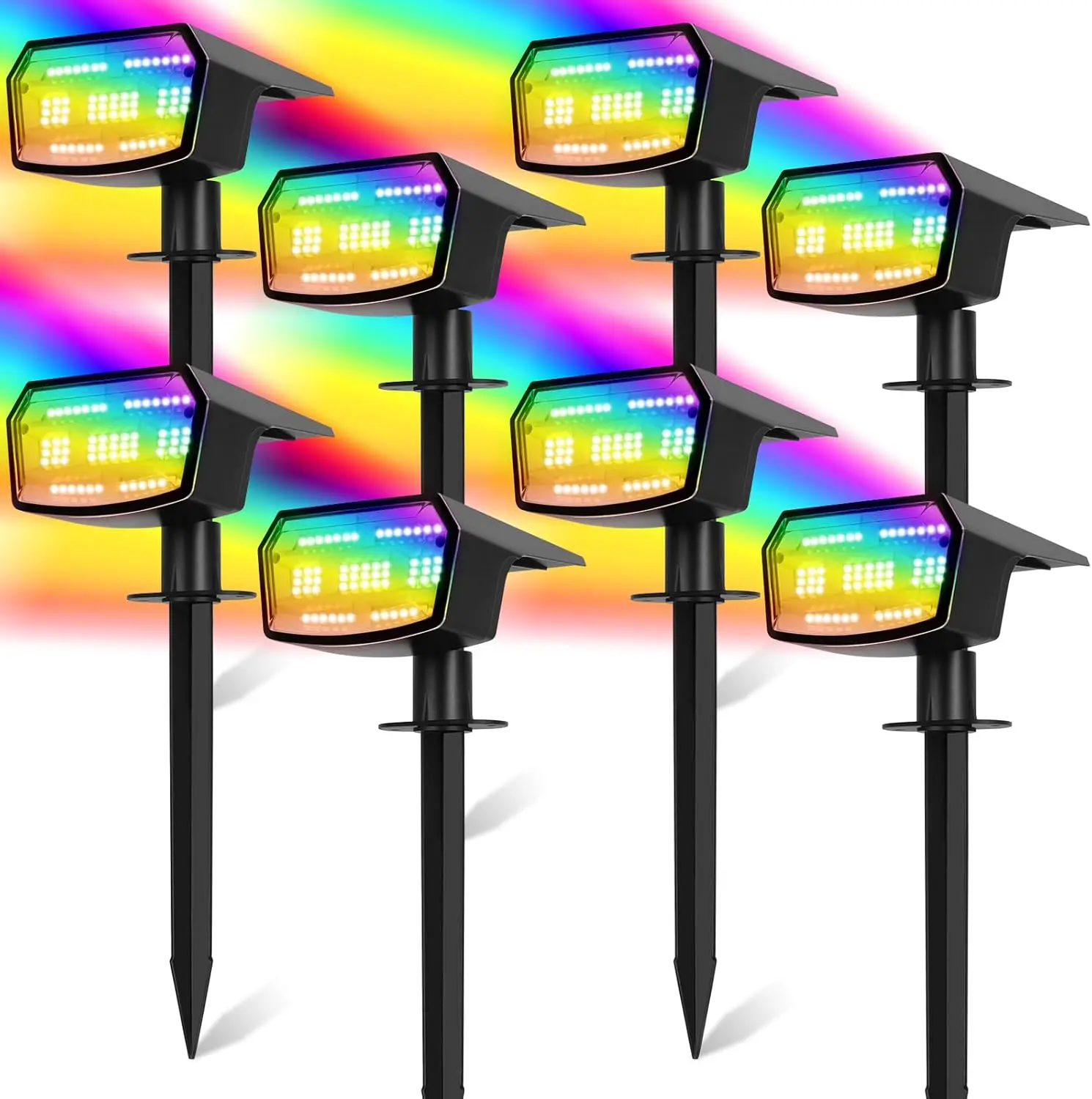 Outdoor Decor Lights Metal 10in Color Changing 7 Modes Year Round Pink