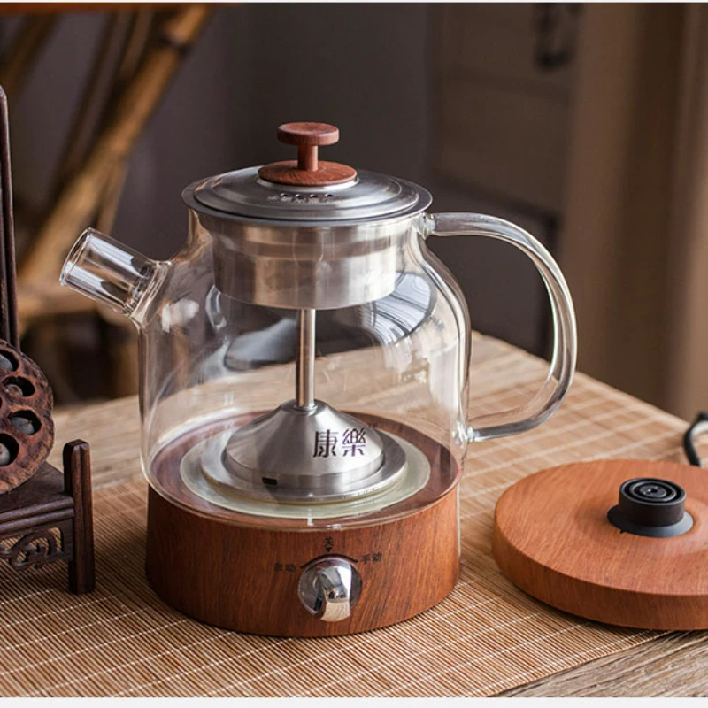 الخشب الحبوب الشاي تخمير الشاي الأسود التلقائي البخار الزجاج صانع الشاي متعددة الوظائف الحفاظ على الحرارة غلاية كهربائية الأواني الصحية