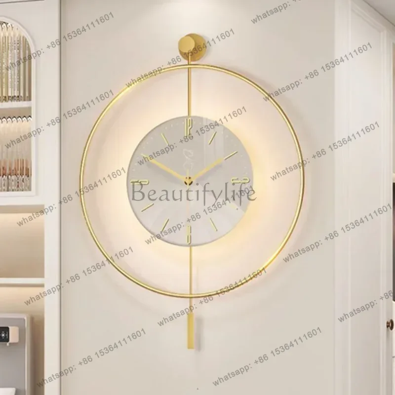 LJY Nordic Stylish Battery Wall Clocks Metal Gold Aesthetic Luminous Wall Clocks Silent Designer Relogio De Parede Live Room Dec