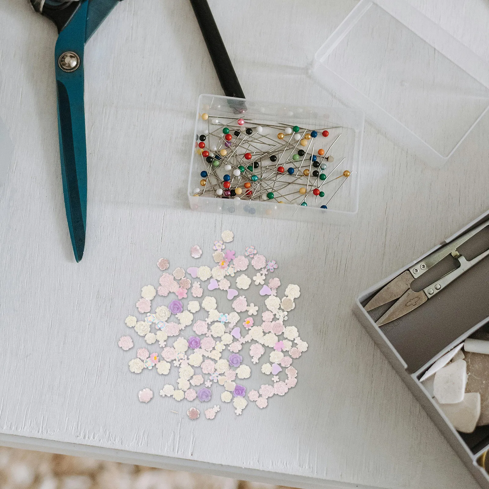 3 Bags Resin Flower Nail Art Decorations DIY Manicure Decors Compact Exquisite Stereo Floral Craft Decors Vibrant Nail Art