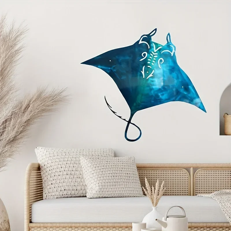 HELLOYOUNG-Metal Manta Ray Wall Hanging Decor, Sinal de praia, Ocean Art, Beach Art, Baby Shower, Holiday, Home Decoration, Birthday