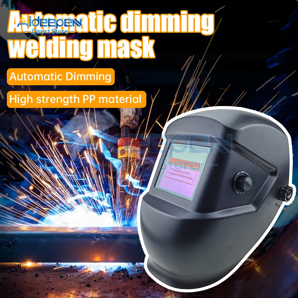 Welding Mask Solar Automatic Dimming Large View True Color 130℃ High Temperature Resistant Welder Auto Darkening Welding Helmet