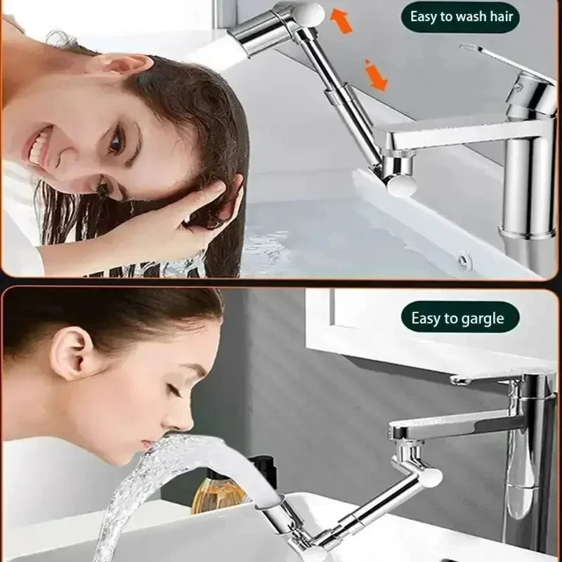 1pc Faucet Extender ABS Robotic Arm Single Mode 1080° Rotating Universal Faucet Extension Swivel Faucet For Bathroom Sink view 3
