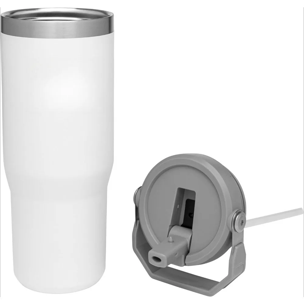 900ml Stainless Steel Thermos with Straw and Leak-proof Tritan Lid, Vacuum Insulated Water Bottle for Home, Office or Car
