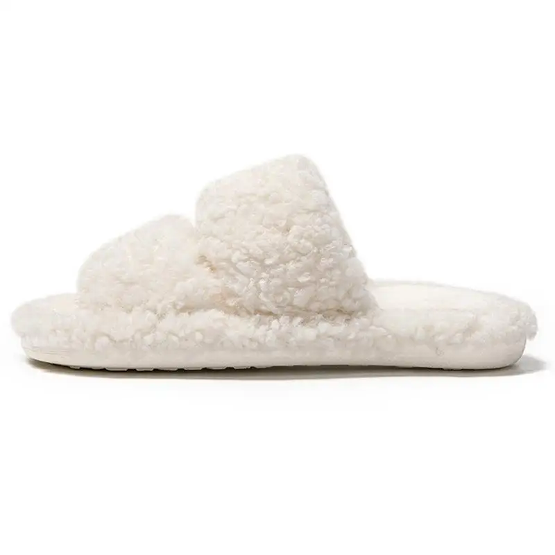 Fuzzy open teen pantoffels Warme, gezellige voering pantoffels Antislip damespantoffels Comfortabele winterhuisschoenen voor dames en meisjes