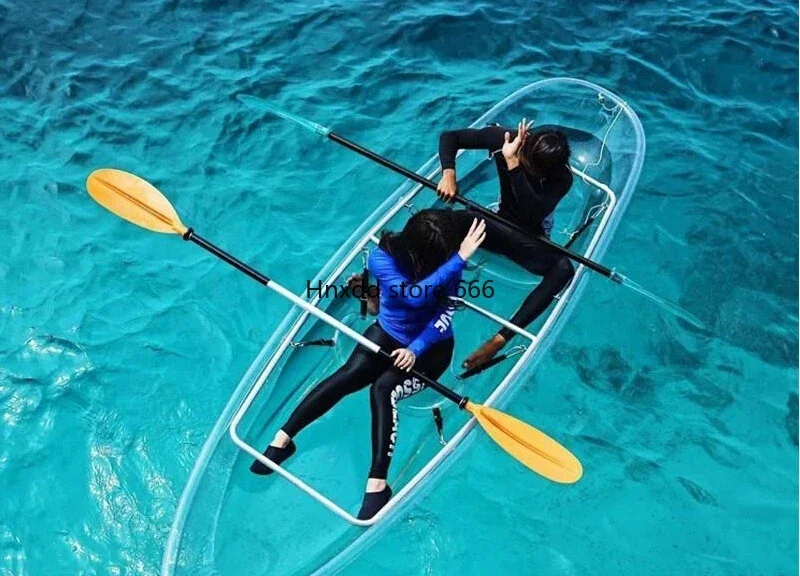 Transparent boat Glass boat Crystal Transparent boat on the water B & B scenic spot