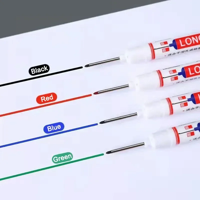 4/5Pcs/Set Long Head Markers Bathroom Woodworking Decoration Multi-purpose Deep Hole Marker Pens Red/Black/Blue/Green/White Ink