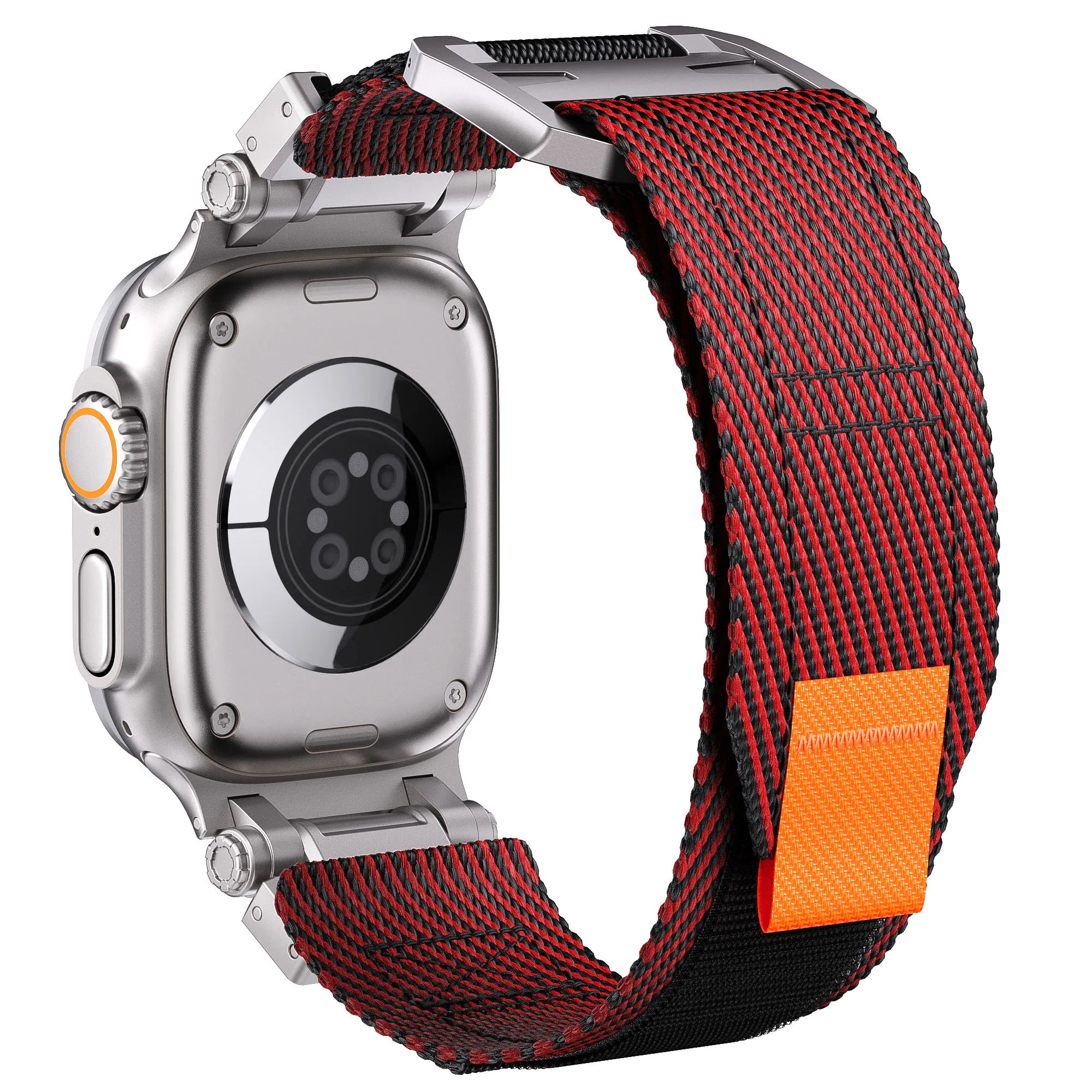 

Sport Style Nylon Strap For Apple Watch 49MM 45MM 44MM 42MM Metal Nylon Strap Compatible with Apple Series Ultra 9 8 7 6 5 4 SE